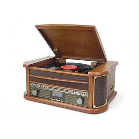 Soundmaster nr545dab platine tourne disque (3,5 mm, marron, en bois, LCD, 500 x 340 x 210 mm)