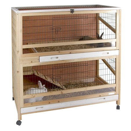 KERBL cage pour petit animaux Indoor Deluxe 2 niveaux 115 x 60 x 118 cm