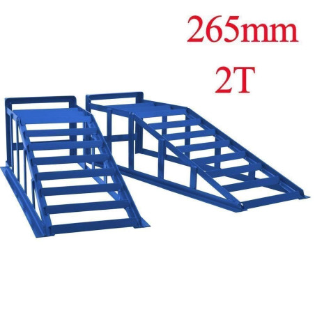 2 x KFZ Auto Auffahrrampe 265er Räder blau - Tragkraft 2000 kg pro Stück