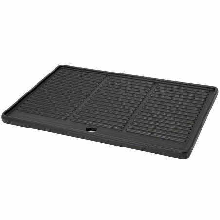 BBQ-TORO Grillplatte Gusseisen Pizzaplatte Grill Plancha emailliert 45,5 x 35 cm