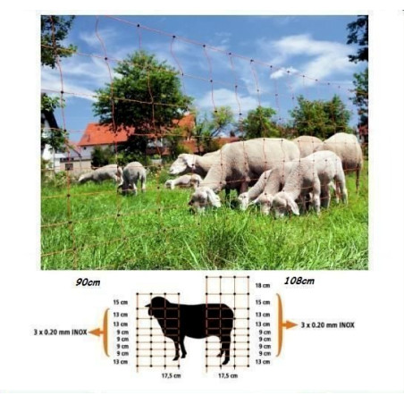 Weidezaun Schafnetz 108 cm 50 m lang Einzelspitze
