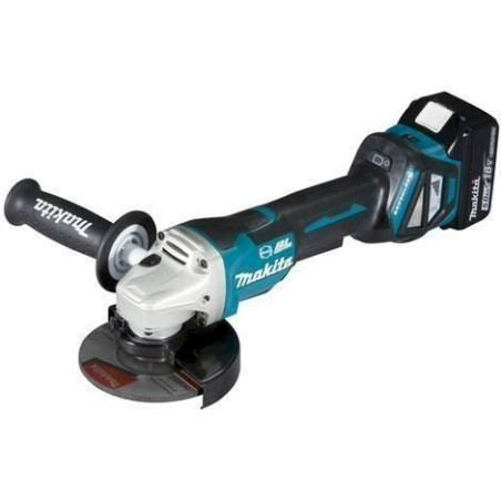 Makita Ak­ku-Win­kel­schlei­fer DGA517RTJ 18 V / 5,0 Ah mit Padd­le­schal­ter, 2 Akkus + Ladegerät im MAKPAC