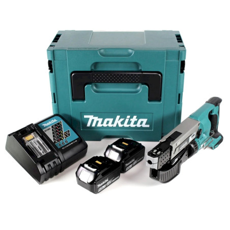 Makita DFR550RTJ Akku-Magazinschrauber (mit 2x 5Ah Akku und Ladegerät)