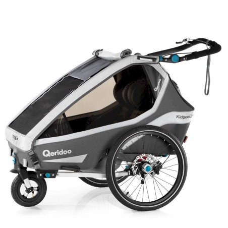 Qeridoo Remorque vélo enfant Kidgoo2 Sport Gris 2020