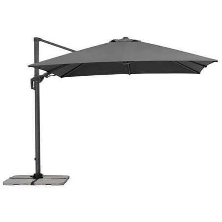 Schneider Parasol déporté Rhodos twist anthracite, L.300 x l.300 cm