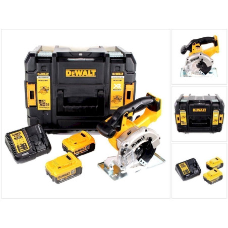 Dewalt DCS 373 M2 Akku Me­tall­kreis­sä­ge 18V Li-Ion im TSTAK mit 140mm Sägeblatt und 2x DCB 182 4,0 Ah Akku und DCB 115