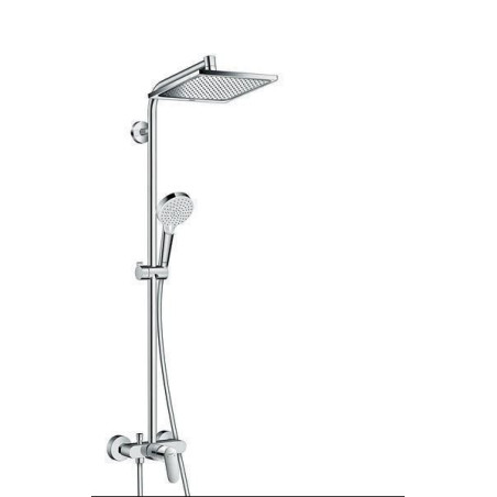 H ansgrohe Crometta E 240 Showerpipe 27284000 chromé , 1jet, 24 x 24 cm, avec robinet vanne