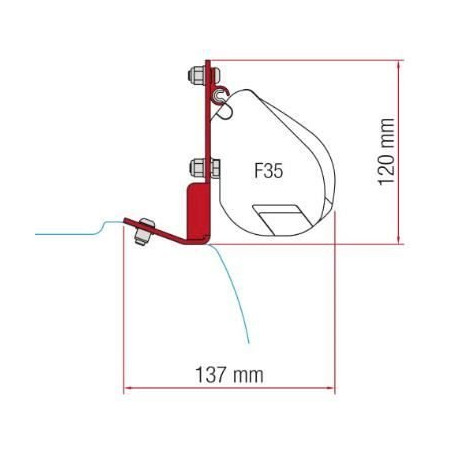 Fiamma F35 Kit d'adaptateurs de store Custom ab 2016 (sans hauteur)