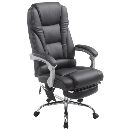 CLP Fauteuil de bureau Pacific en similicuir avec une fonction massage noir