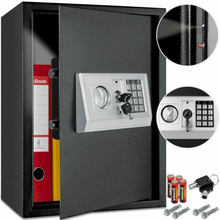 KESSER Tresor Safe Schwarz Elektronischer Möbeltresor 50x35x34.5 XXL Wandtresor Digital