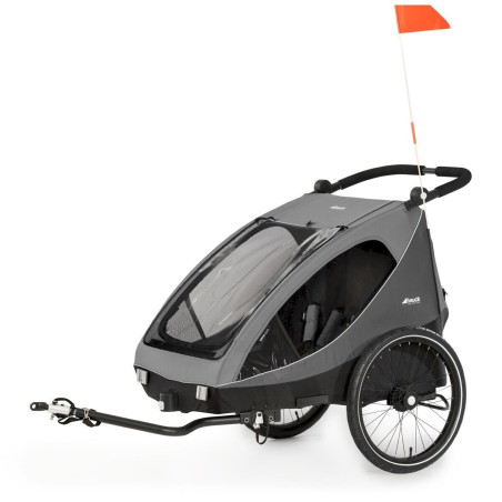 Hauck Remorque de vélo enfant 2en1 Dryk Duo gris