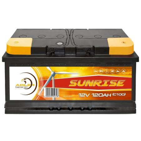 Adler Sunrise 12V 120Ah C100 Solarbatterie Camping Boot