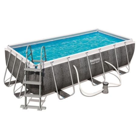 BESTWAY Piscine réc­tan­gu­laire Steel Frame Pool - 404 x 201 x 100 cm - Tressé