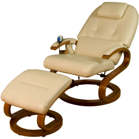 STILISTA Massagesessel + Hocker mit Heizfunktion, beige