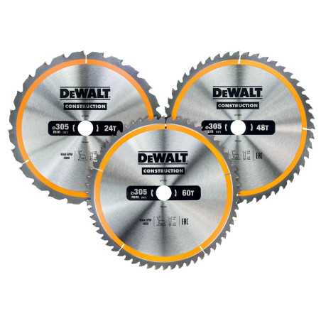 DeWalt Kreissaegeblatt-Set 3-tlg. DT1964-QZ 305mm (24 - 48 - 60 WZ)