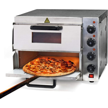 WilTec 2-Etagen Pizza-Backofen 3000W mit Schamottstein für Steinofen-Pizza