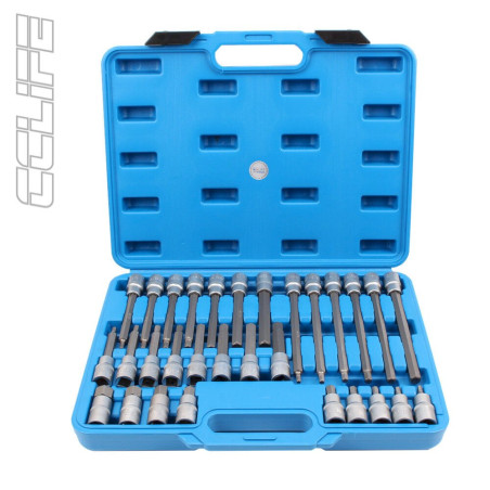 CCLIFE 30x Innen Sechskant Steckschlüssel Nuss Set 1/2" Bit Einsatz für Inbus Schrauben