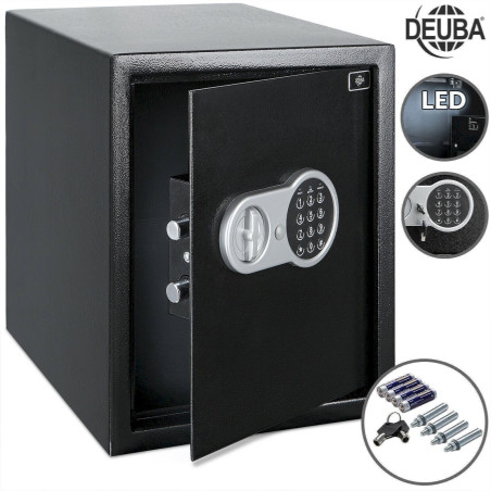 Deuba Elektronisch Möbeltresor 35x40x40cm XXL Safe Dokumententresor Wandtresor Schwarz