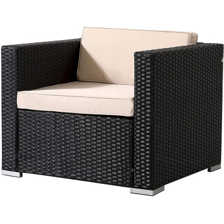 Einzelsessel Rattan Schwarz 85 x 75 x 43 cm