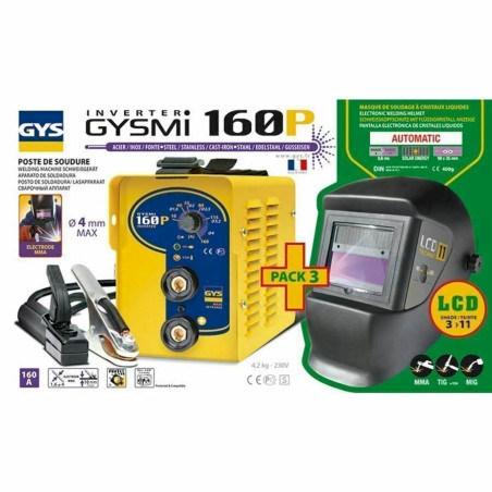 GYS GYSMI 160P Schweiß­in­ver­ter + Schweißhelm LCD TECHNO 11 - 030435