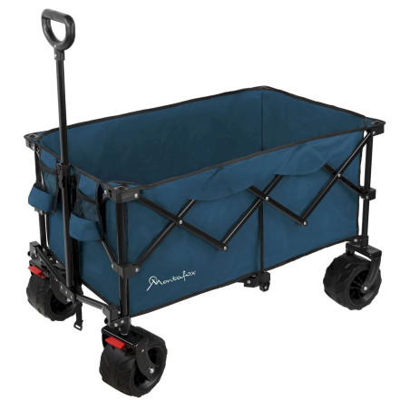 Chariot transport pliable, capacité 100 kg, bleu