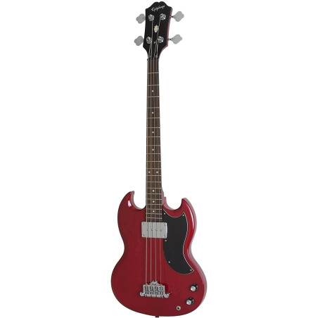 Epiphone EB-0 Elektrische Bass-Gitarre (Kirschrot lackiert, Mahagoni Korpus und Hals, SG Form)