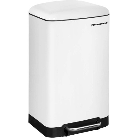 SONGMICS Poubelle Hermétique 30 litres Blanc LTB01W