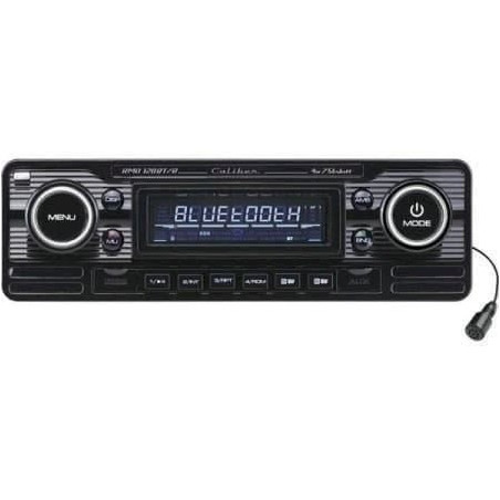 Caliber rmd12 0bt/B Retro Design Autoradio avec carte SD Kit mains libres Bluetooth (slott, connecteur USB) Noir