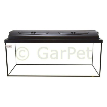 GarPet 1579-12 Aquarium rechteckig 120x50x50 cm 300 L + Abdeckung inkl LED Beleuchtung Set 120