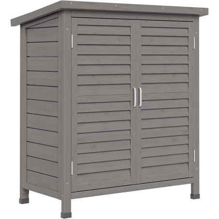 Abri de jardin en bois 87x46,5x96,5cm gris, avec toit en bitume