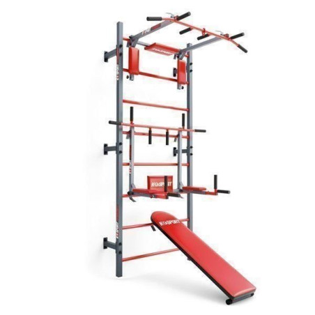 K-Sport KSSL0100 Trainingsset - Sprossenwand mit DiP Station, Klimmzugstange und Bank