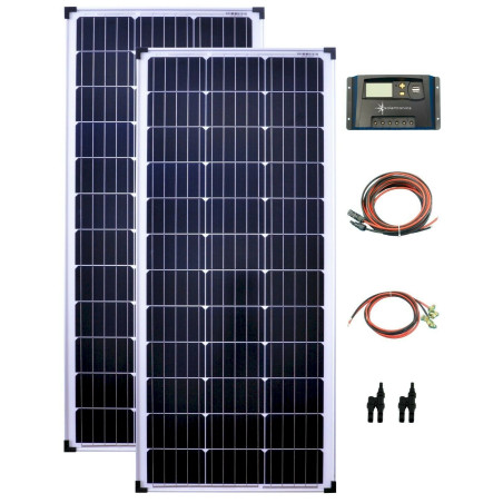 Solartronics 2x100 Watt 12V Solar Set 20A Laderegler gelb Solaranlage Inselanlage Garten Camping Solarmodul