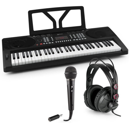 Schubert Etude 300 - Synthétiseur, Clavier, Piano, Microphone et Casque Inclus, Fonction d'enregistrement, Affichage LED,