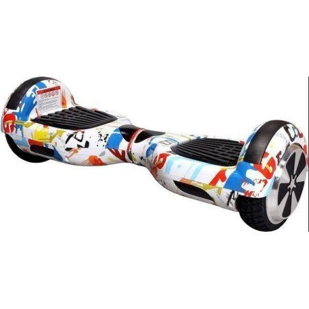 E-Balance Board ROBWAY W1 Hoverboard bunt weiß 6,5`Reifen mit App-Funk­ti­on