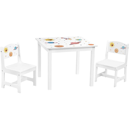 SONGMICS Ensemble Table et chaises pour Enfants, 1 Table et 2 chaises