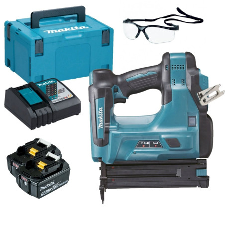 Makita DBN500RTJ Akku-Stauchkopfnagler für Endarbeiten (2 x 5Ah Akku + Ladegerät)