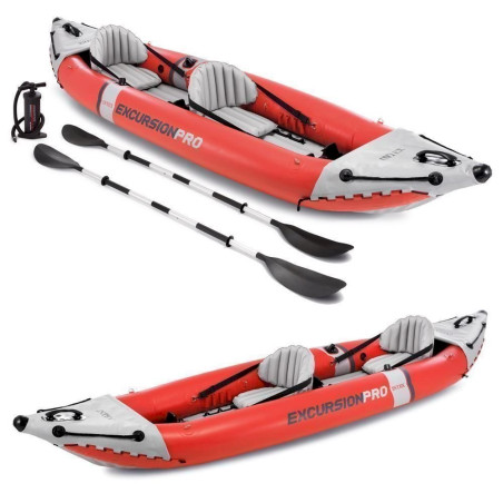 INTEX 68309NP Excursion Pro Kajak Set Schlauchboot + Paddel + Pumpe für 2 Personen