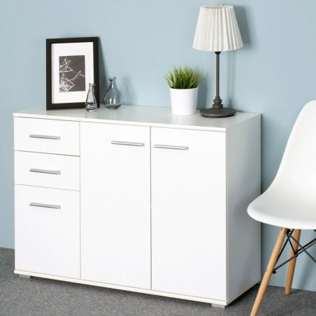 Kommode Sideboard mit Schubladen Anrichte Mehrzweckschrank Schrank Flur DEUBA, weiß