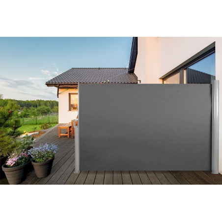 CCLIFE DSMKS002V Aluminium Seitenmarkise ausziehbar Sichtschutz Windschutz Sonnenschutz anthrazit 160x300