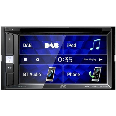 JVC KW-V255DBT Doppel-DIN CD/ DVD/ MP3-Au­to­ra­dio Touch­screen DAB Bluetooth USB iPo