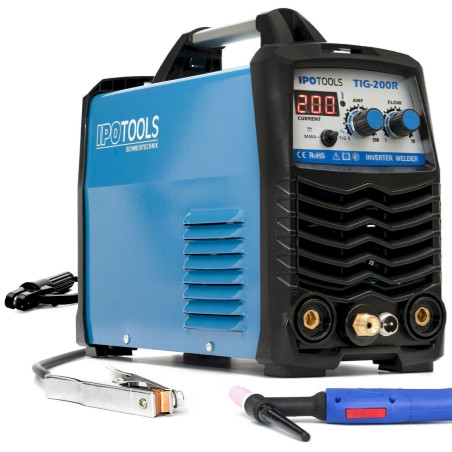 IPOTOOLS TIG-200R WIG Schweißgerät DC mit Digitalanzeige MMA E-Hand HF Zündung 200 Amper