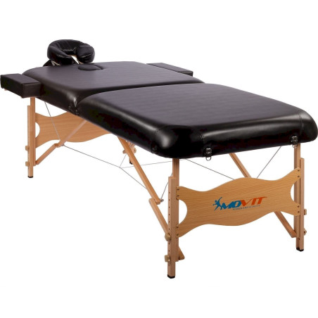 MOVIT Deluxe Massageliege inkl. Tasche, Kopf- und Armstützen, schwarz