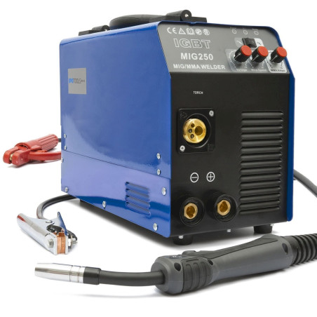 IPOTOOLS MIG 250 A Schutzgas Inverter Schweißgerät MIG MAG + E-Hand IGBT 250Amp 230V