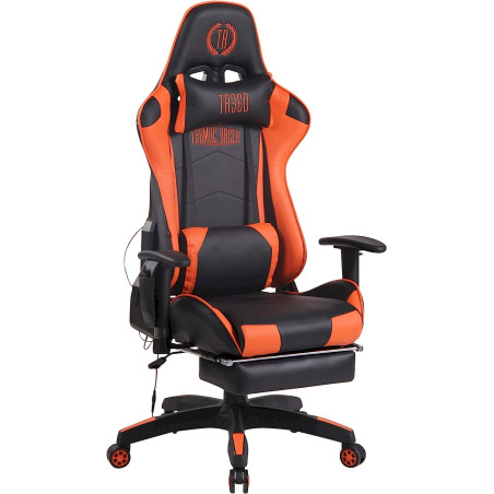 CLP Turbo XFM Kunstleder Gamingstühle Massagesessel mit Wärmefunktion Sportsitz schwarz/orange