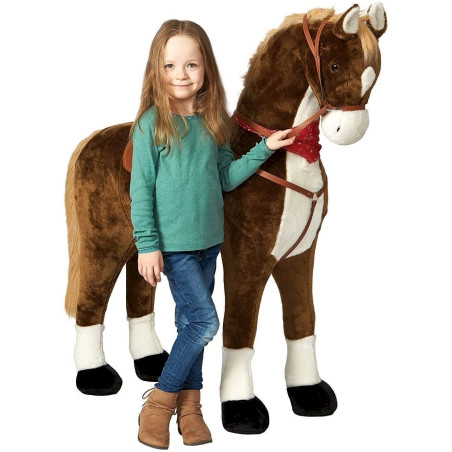 Pink Papaya Cheval Jouet XXL Max 125 cm Peluche géante