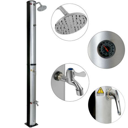 Arebos 37 L Douche Solaire de Jardin / Pommeau de douche réglable