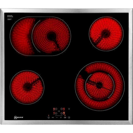 Neff T18B42N2 encastrer Ceramic Hob Noir, Acier inoxydable