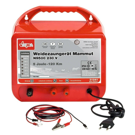 Dema 31241 Weidezaungerät Mammut N9500 Elektrozaungerät 230 Volt 5,0 Joule J bis 5360 Volt