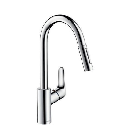 Hansgrohe Focus Ein­he­bel-Kü­chen­mi­scher mit Aus­zieh­brau­se chrom 31815000