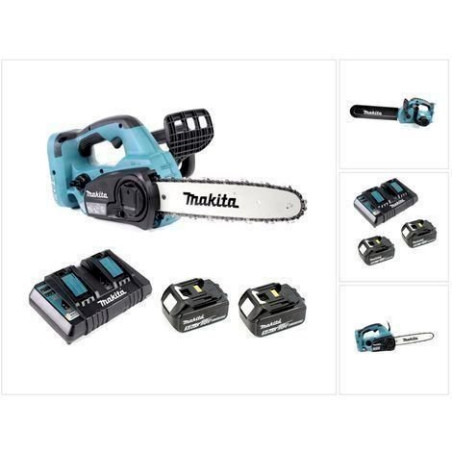 Makita DUC 302 PT2 Akku Kettensäge 36V 30 cm + 2x Akkus 5,0Ah + Dop­pel­la­de­ge­rät